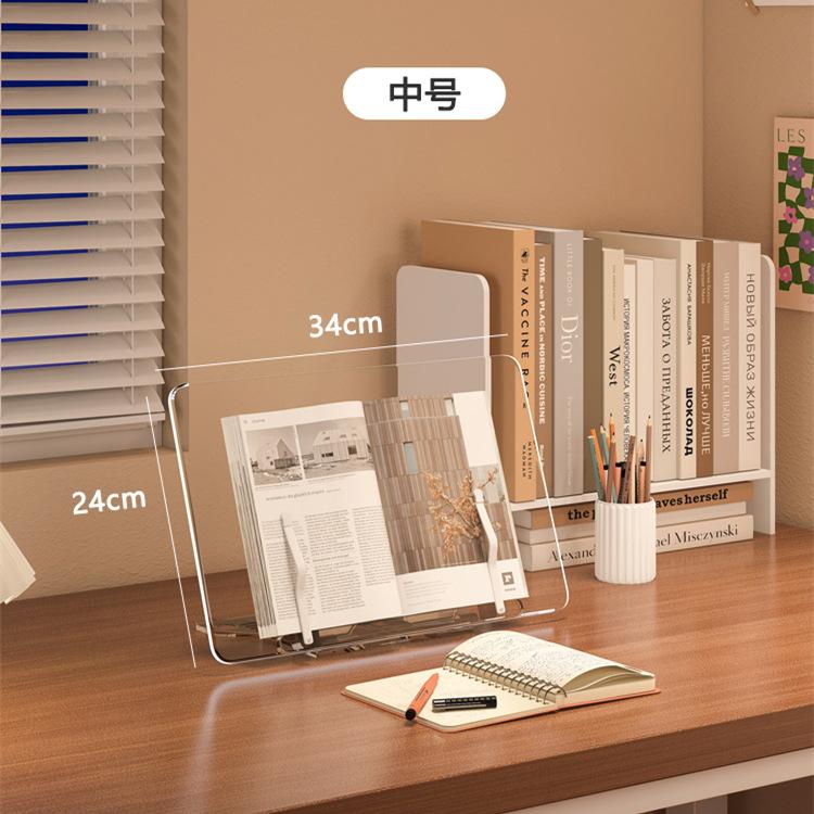 Acrylic Book Stand For Reading Hands Free Adjustable Book Holder To Prevent Neck Strain Foldable Desk Organizer For Study Office