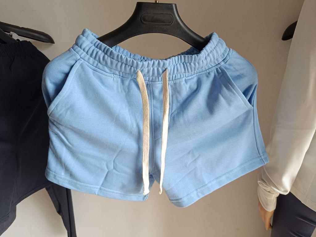 Solid Color Men's High-Elastic Cotton Running Shorts