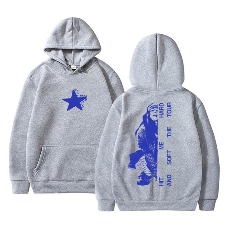 

Hit Me Hard and Soft Tour Hoodie Men Women Hip Hop Fashion Pop Music Sweatshirt Unisex Casual Cotton Oversized Pullover Hoodies XL сірий