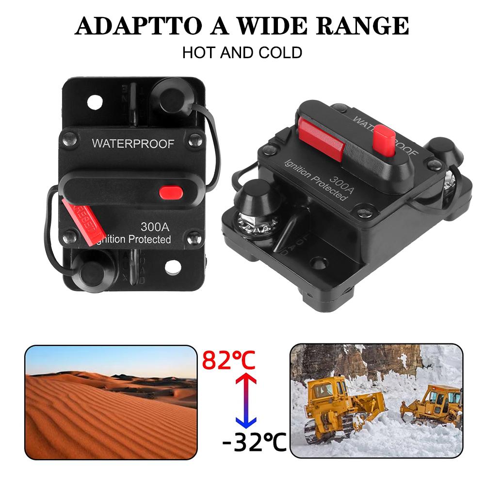 Fuse Reset Car Boat Auto Waterproof Fuse Box 12-48V DC Car Fusibles Amplificador Fuse 300A AMP Circuit Breaker Fuse Reset