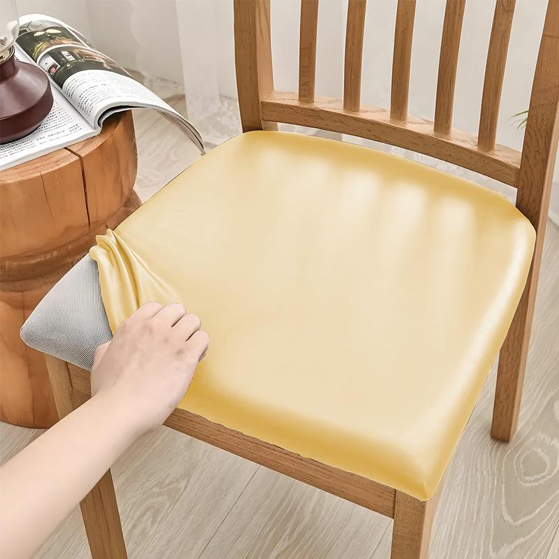 1PCS Waterproof PU Leather Removable Solid Color Computer Chair Seat Cushion Covers For Office Chair Seat Covers Home Office