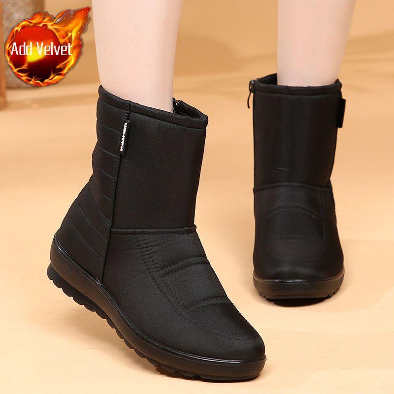

Водонепроницаемые женские зимние ботинки средней высоты на флисовой подкладке с круглым носком на платформе, женская обувь дизайнерская, роскошный тренд 2025, распродажа обуви 39