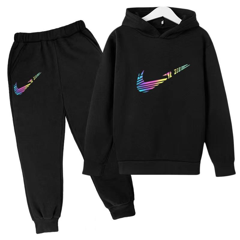 2026 Children Hoodie Letters Sports Pullover3-13Yrs Coat Sweatshirt+Pants -piece Set Boy Girl Toddler Clothes Fashion Set