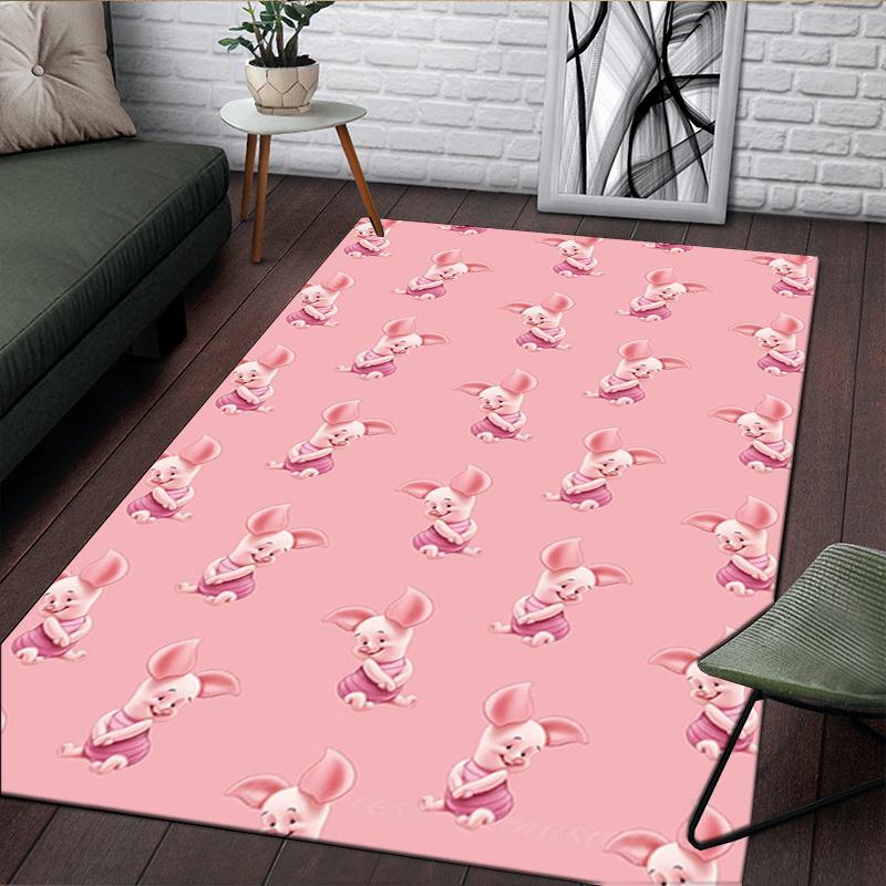 1pc Winnie The Pooh Pattern Area Rug Soft Flannel Floor Mat for Living Room,Office,Bedroom and Carpet