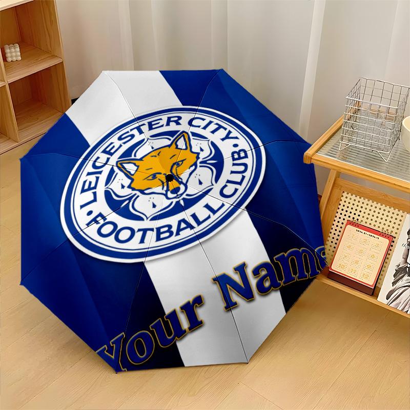 Leicester City Automatic 3‑Fold Umbrella 8‑Rib Windproof Folding Umbrella Sun Rain Protection For Outdoor Travel Daily Use