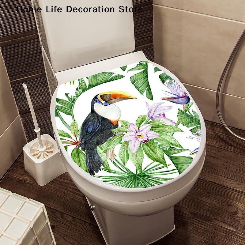3D Printed Flower View Decals Toilet Sticker WC Self Adhesive Mural Beautify Flower Home Decoration Decals Refrigerator Sticker