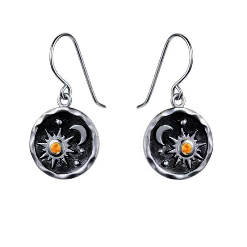 Boho Vintage Pendant Earrings Necklace Set Women Sun Moon Necklace Jewelry Engagement, Commemorative Gifts Trends
