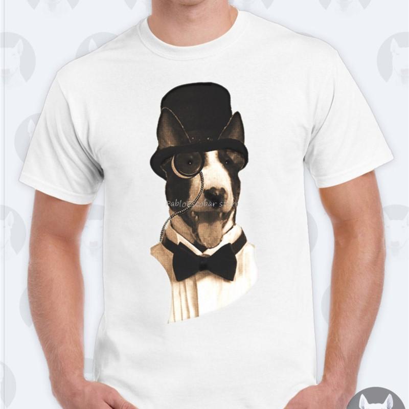 High Quality Korean Style English Bull Terrier Gift Style Round Cartoon Tee Shirt men brand tshirt summer men t shirt euro size S