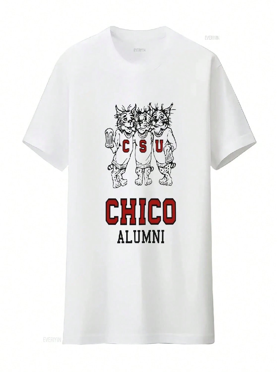 Chico State Alumni Vintage Drinking Wildcats Logo 1970S 1980S Classic T Shirt Vintage Washed Stretched Unisex Slightly Casual S разноцветный
