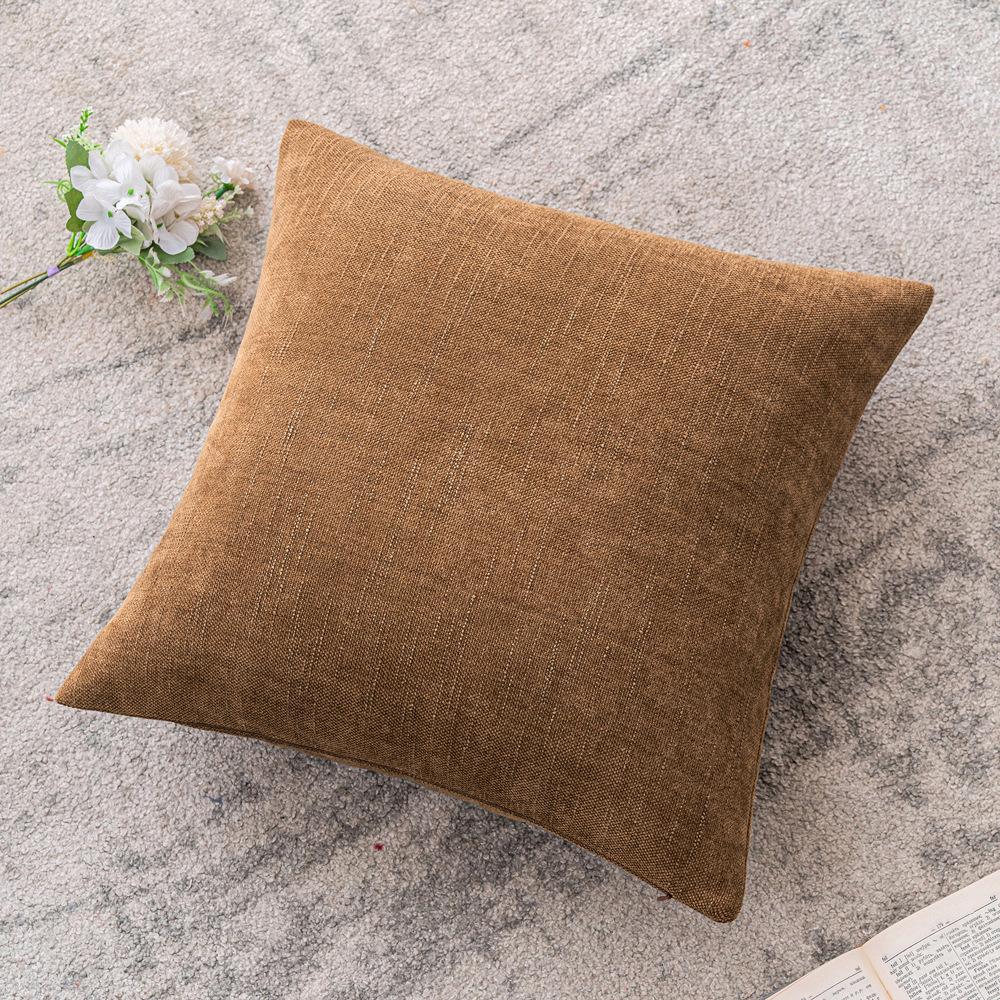 

Thickened Chenille Pillow Cover Simple Solid Color Soft Texture Pillow Cover Living Room Sofa Bedside Pillow Cushion (as the picture-72699-)-45 * 45cm without core