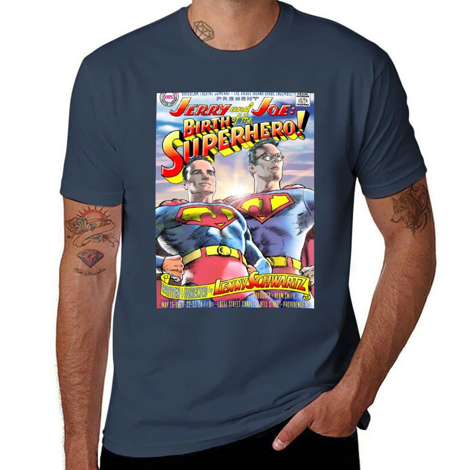 JERRY JOE Birth of the Superhero TShirt Novelty Print Casual Tee Shirt S