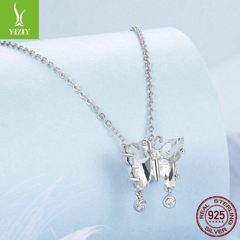 Crystal Sparkling Butterfly Diy Bracelet Beaded, Light Luxury Niche Design Sense S925 Sterling Silver Pendant