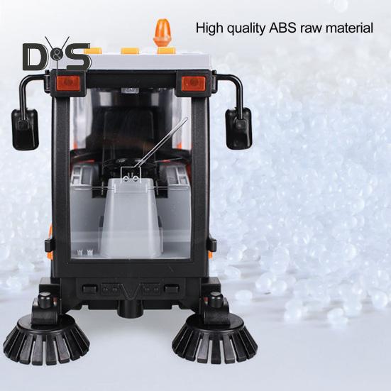 Kinder-Müllwagen-Spielzeug mit Musiklicht, Trägheitsantrieb, realistisches Straßenreinigungsfahrzeugmodell im Maßstab 1/16, pädagogisches Schneeräumwagen-Spielzeug