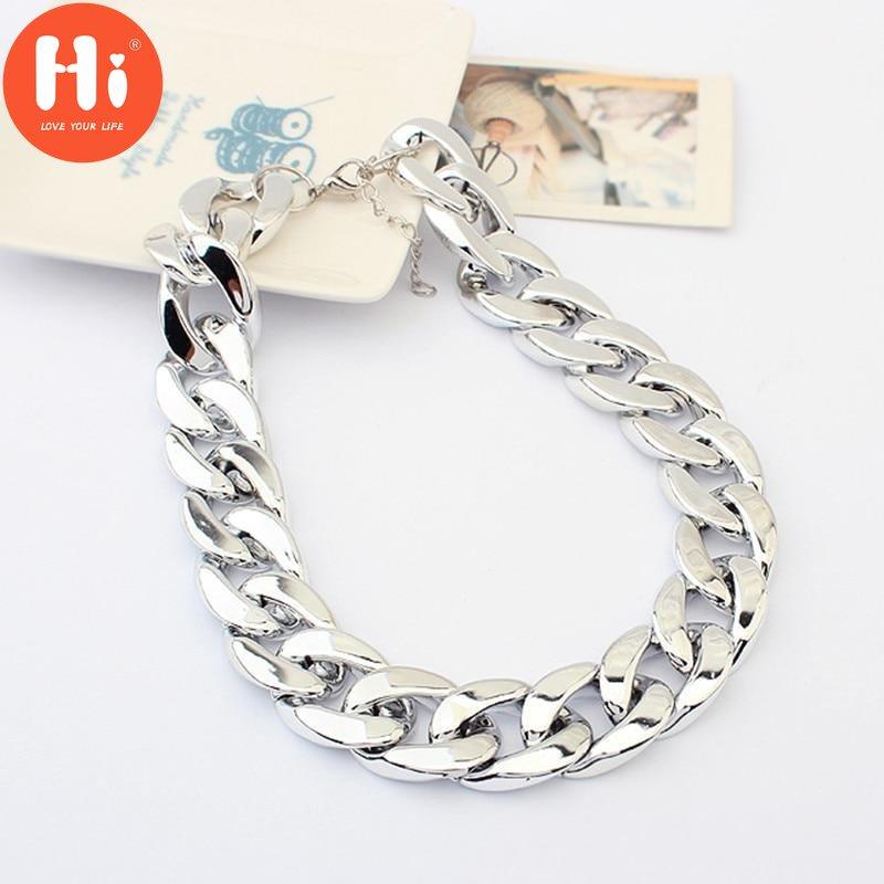 Hi New Fashion Necklaces Thick Chain Statement Necklaces Pendants Women Jewelry