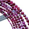Hot Pink Striped Agate Beads for DIY Jewelry Making, Sizes 4-18mm
