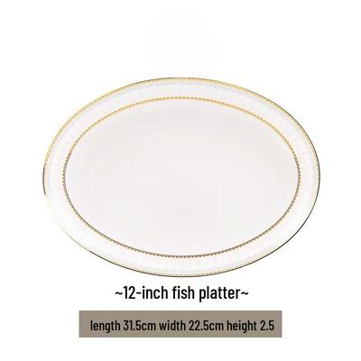 Wuhe Light Luxury Ceramic Fish Plate