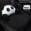 Solid Color Lamb Wool Cartoon Panda Car Seat Cushion - Winter Heating Pad with Sunflower Design