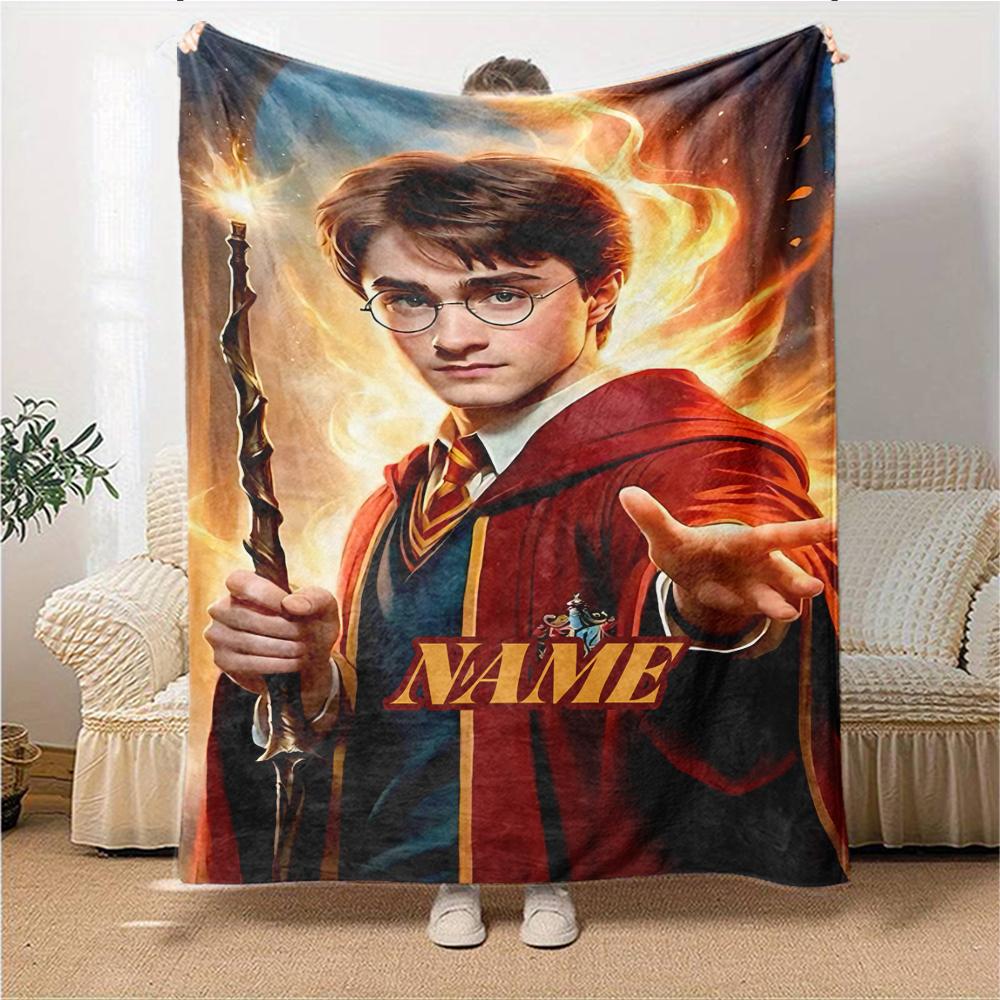 Custom Name "Harry Potter's Magical Adventure" blanket for Couch & Bed, Plush Cozy Fuzzy Blanket Super Soft & Warm Blankets for Fall and Winter. 09081