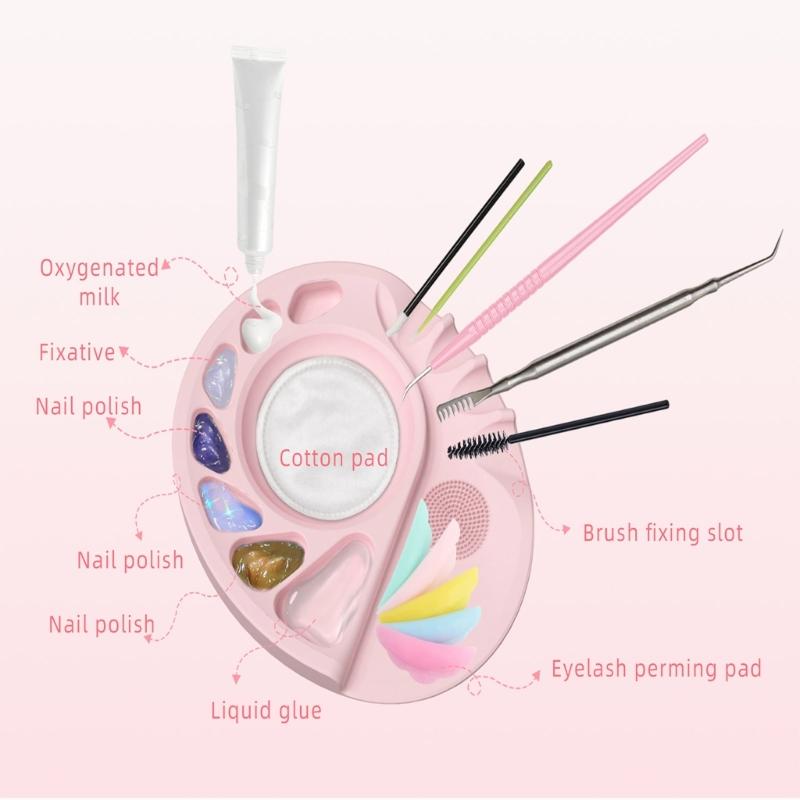 Portable Silicone Cosmetic Palette with Smooth Surfaces for Quick Cleanup and Travel Friendly Makeup Adjustments