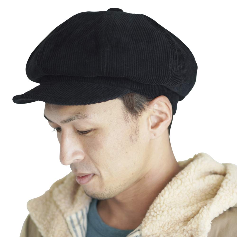 Nakota Corduroy Newsboy Plus Solid for Men and Women Cap, Size, Color, Black,