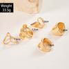 5Pcs/Set Gold Color Geometric Hollow Open Rings for Women Exaggerated Metal Smooth Irregular Adjustable Rings Jewelry Set 2026