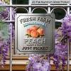 2D Flat, 1pc, Vintage Metal Aluminum Decorative Sign, Fresh Farm Peach, Retro Wall Art, Home Decor for Kitchen, Dining Area, Pantry, Entryway, Room