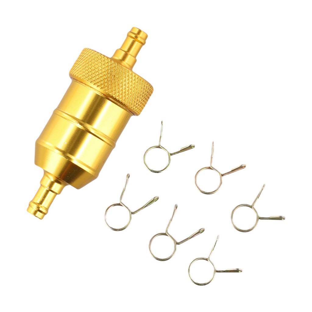 1pcs Aluminum Alloy Filter 8MM Aluminum Alloy Inlne FUEL Filter Motorcycle ATVs Motorbike Moped Automobiles Accessories