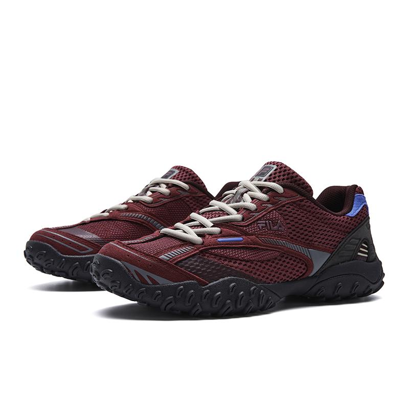 Fila ECHAPPE 2 Abrasion Resistant Lightweight Breathable Low Top Casual Shoes Women's Deep Red Bull/Pink Purple F12W612164FOZ