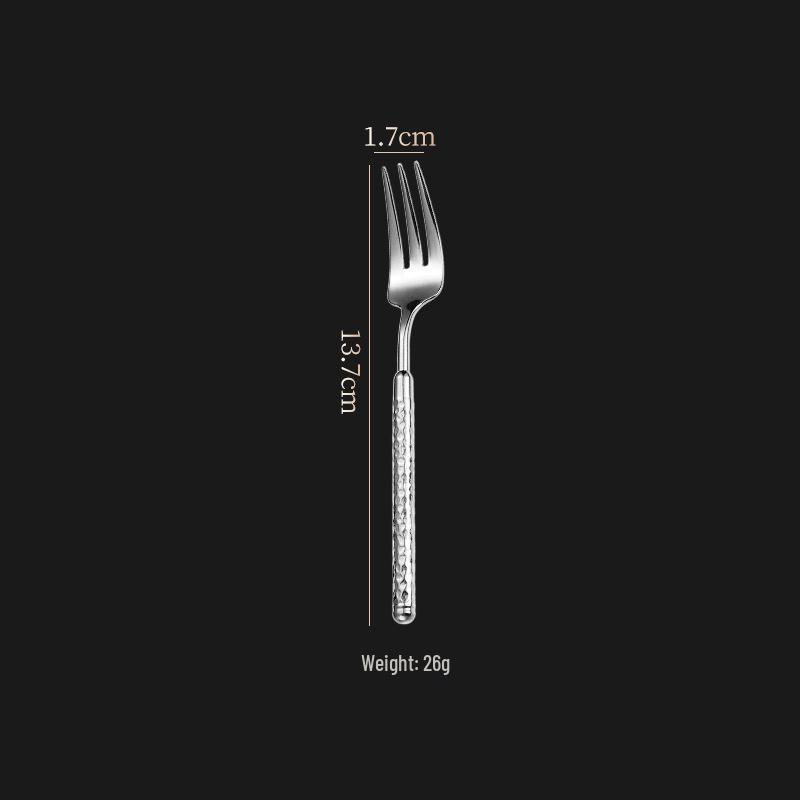 304 Stainless Steel Hammered Flatware Set - Western Style Knife, Fork & Spoon with High-End Finish for Restaurants