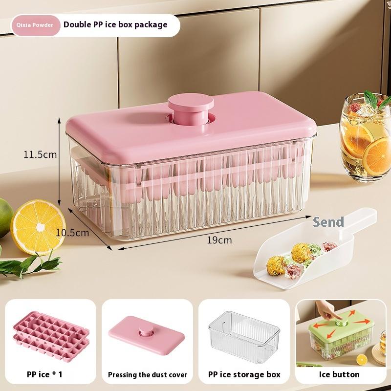 Press-to-Release Ice Cube Tray Food Grade Large Capacity for Home Freezer Storage Box for Perfect Ice Blocks Ice Cube Gadget