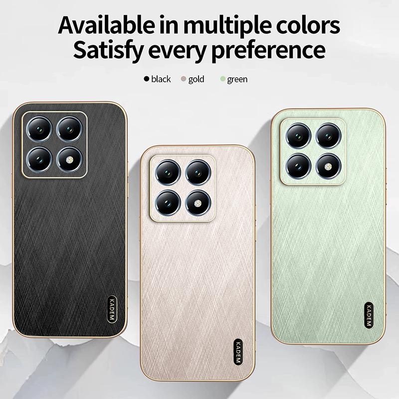 For Magsafe Plating Frame Leather Phone Case For Xiaomi 14T Pro 13T 11T Pro Redmi Note 14 11 12 13 Pro 14C 13C Bumper Back Cover