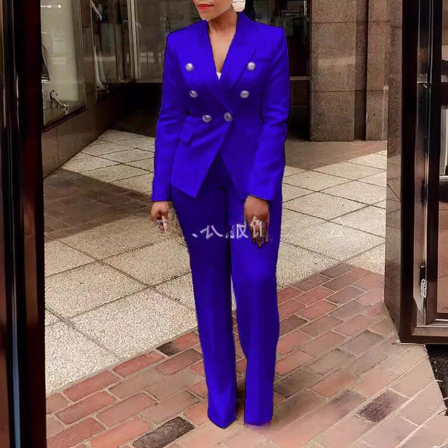 Women's Outerwear Blazer Long Sleeve Pants Set - Elegant Business Casual Outfit