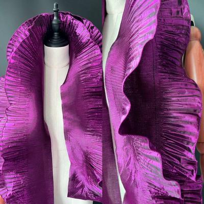 Metallic Lustrous Big Wave Lace Fabric 15cm Wide Fashion Pleat Mesh Organza 1 Yard DIY Styling Sewing Pleated Ruffle Lace Fabric