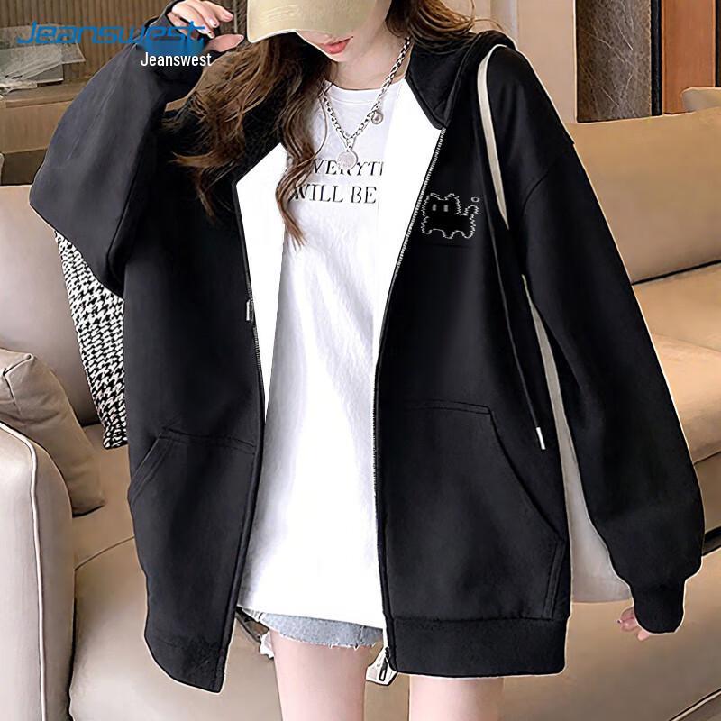 

Jeanswest Women s Casual Hooded Sweatshirt Jacket L
