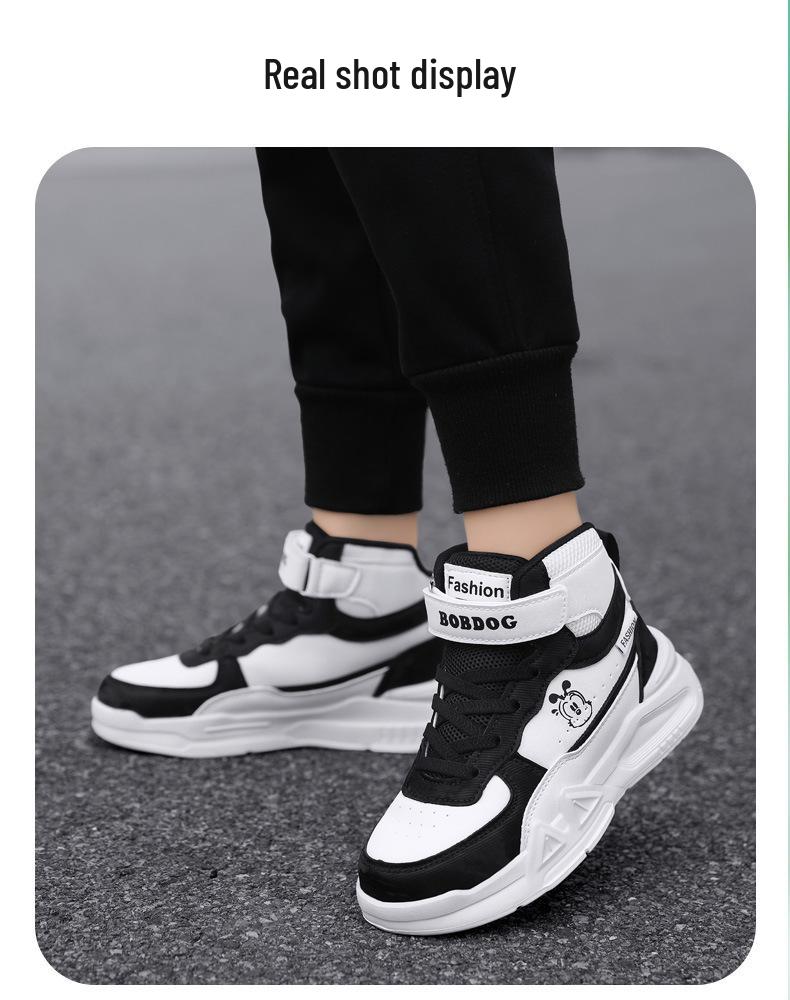 Scarpe da Skate Impermeabili in Pelle High-Top per Bambini Bobodou - Collezione Autunno 2025 per Ragazzi