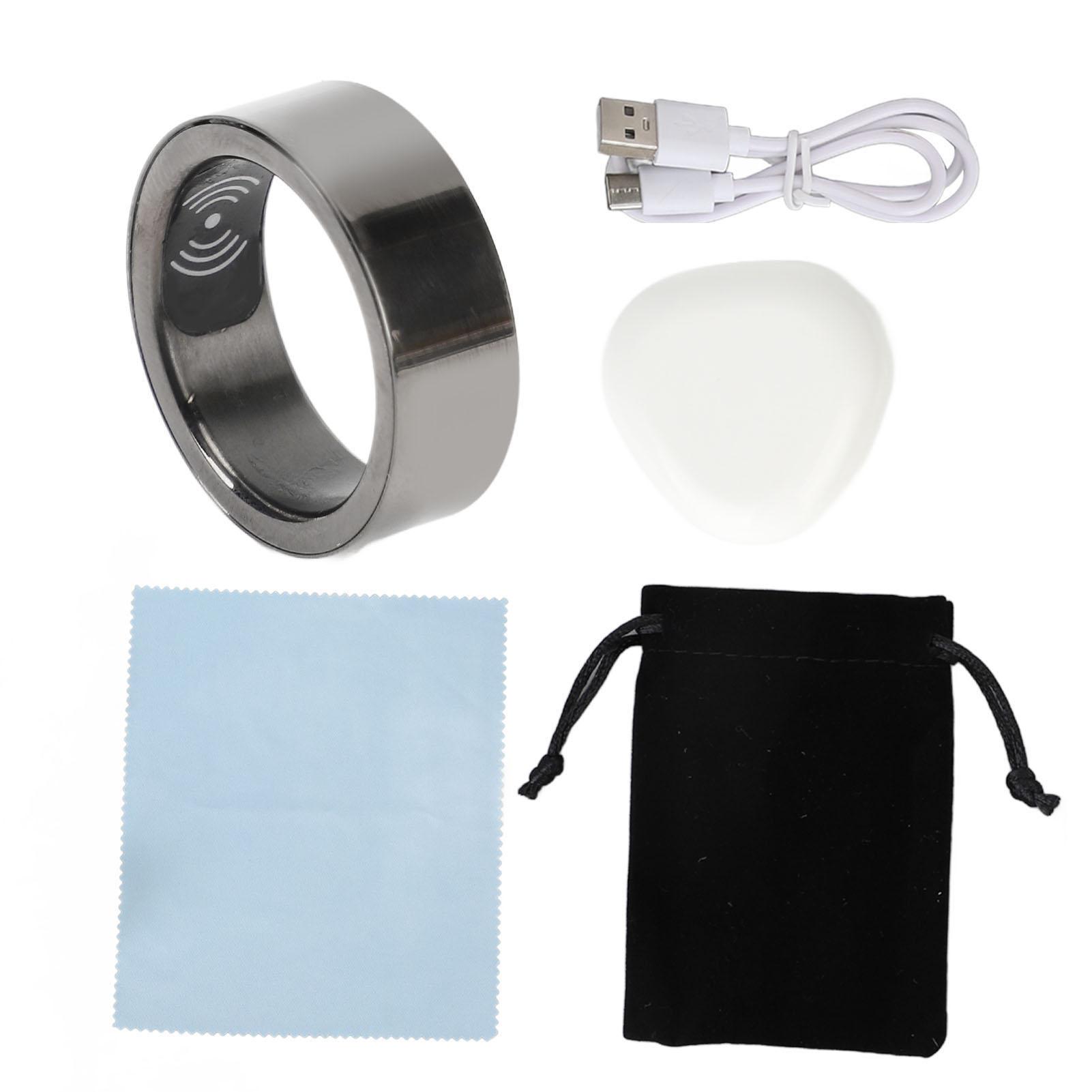 Smart Ring Black Deep Waterproof Sleep Body Temperature Monitoring Pedometer Multifunctional Smart Health Tracker Ring 20#