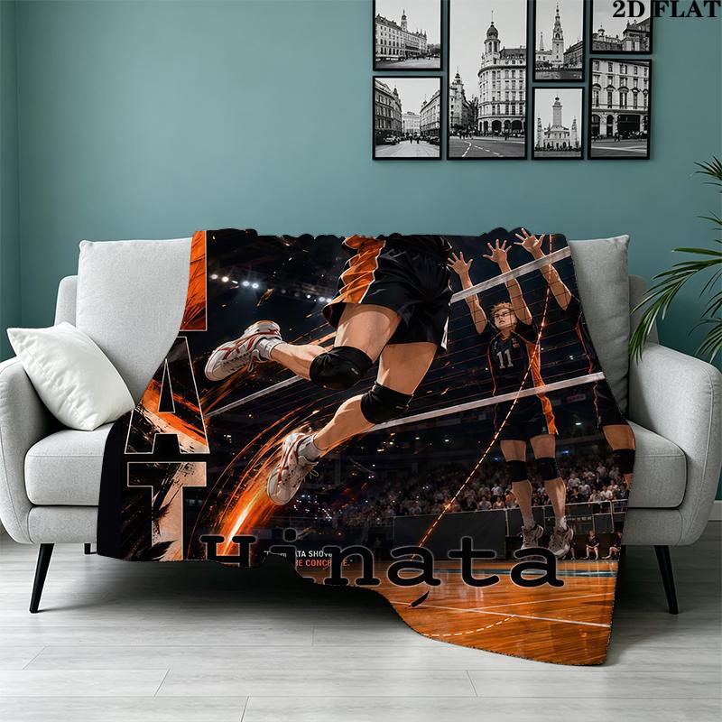 Haikyu Anime Print Flannel Blanket High Quality Warm Comfortable Cover for All Seasons Perfect for Gifts Home Decor