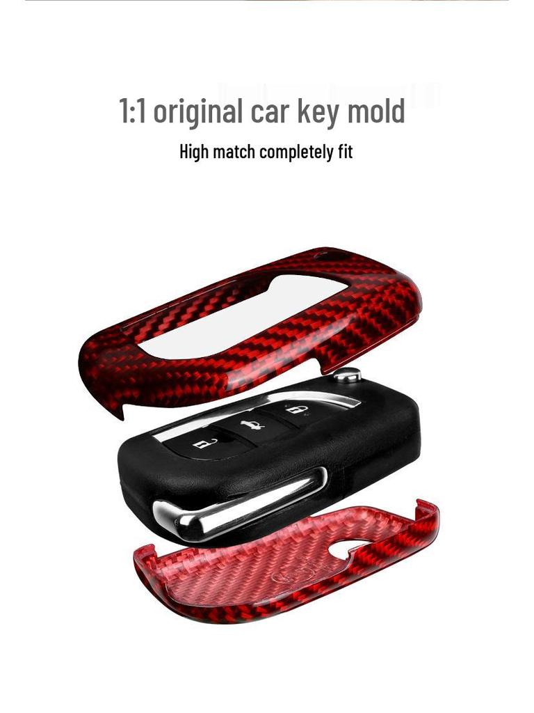 True Carbon Fiber Key Shell Cover for Toyota Highlander, Levin, and Corolla Folding Key