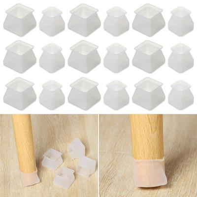 Feet Pads Small Large White Grey Chair Leg Caps Silicone Square Table Cover