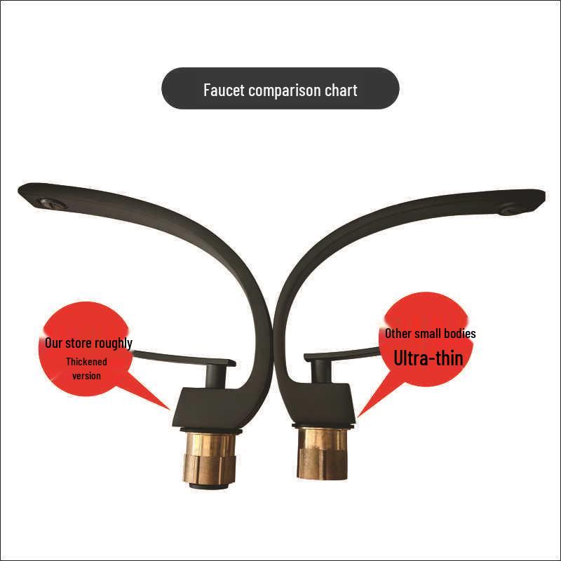 Robinet de lavabo de salle de bain en laiton canon de fusil avec robinet chaud et froid pour lavabos et plans de travail.