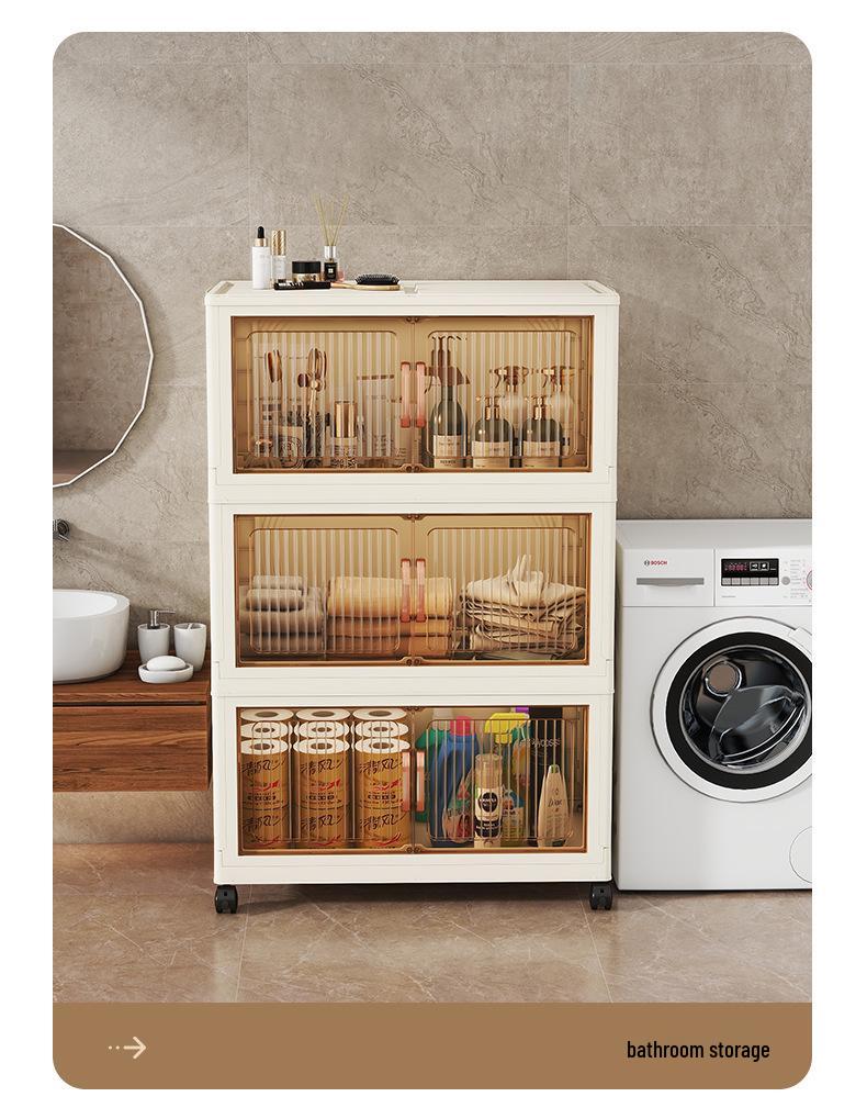 Premium Foldable Toy & Clothes Storage Cabinet - No Assembly, Multi-Layer, Large Capacity