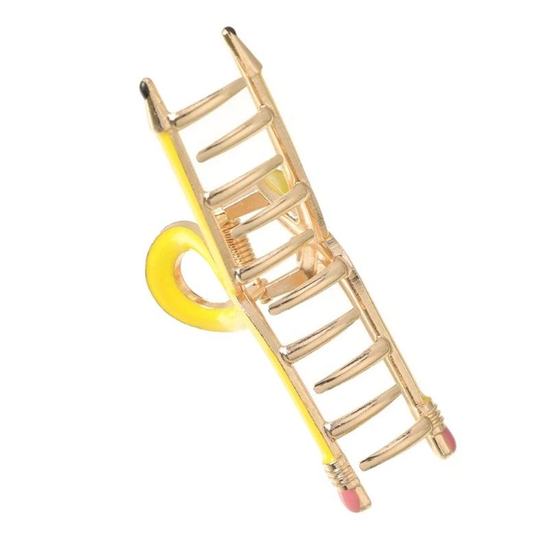 Aesthetic Pencil Hair Claw Clip Strong Hold Claw Clip Ponytail Holder for School Student Teachers Day Gifting Supply