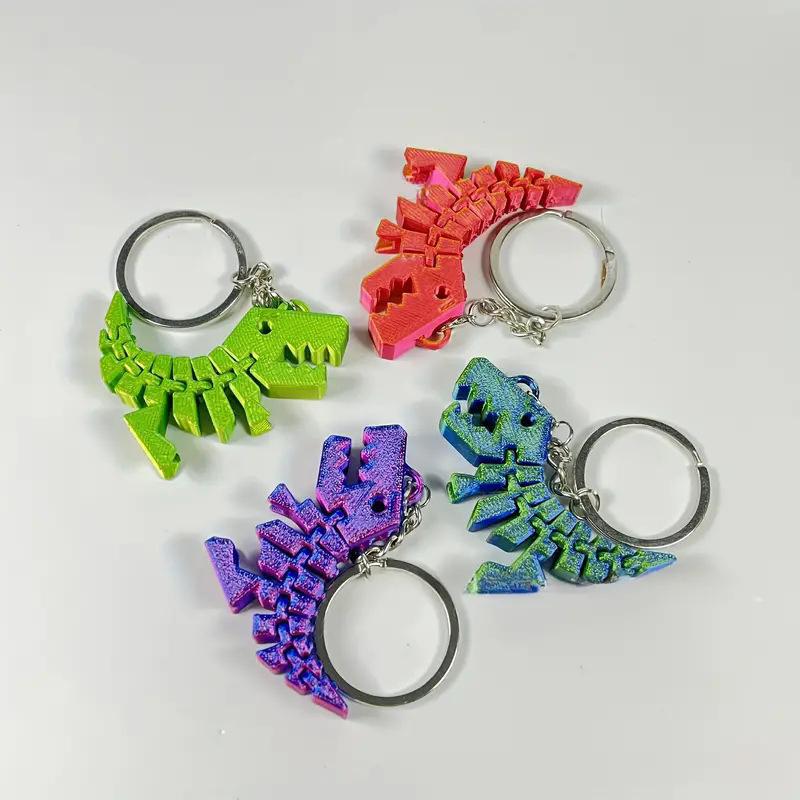 3D Printed Dinosaur Keychain Pendant Multi-Joint Movable Creative Design Decoration Bag Accessories Charm Gift