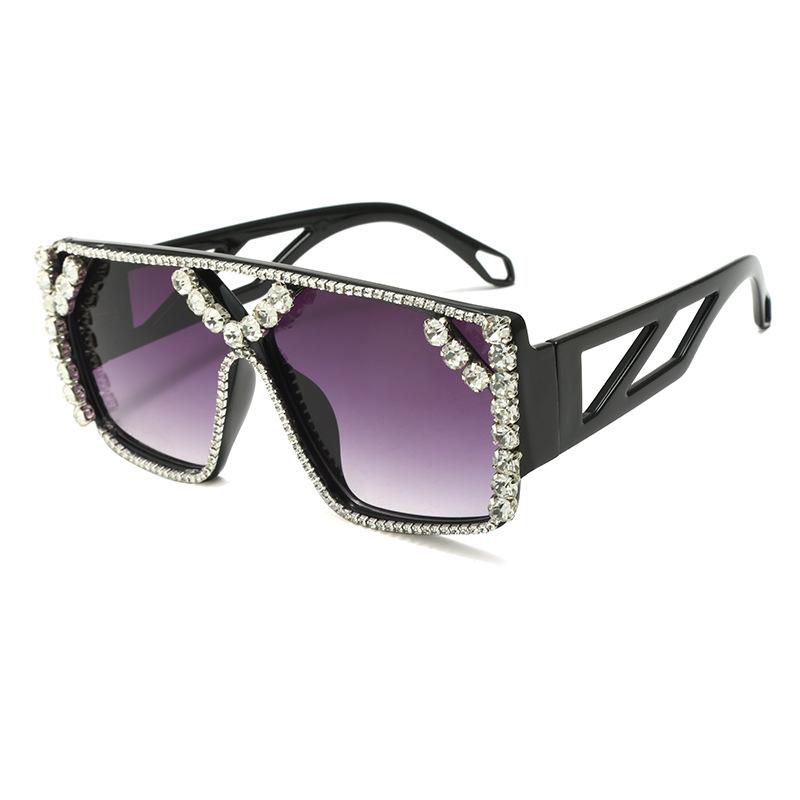 

Модные женские солнцезащитные очки Солнцезащитные очки с инкрустацией кирпичиками для женщин и мужчин Оверсайз оправа Защита глаз UV400 Для путешествий и шопинга