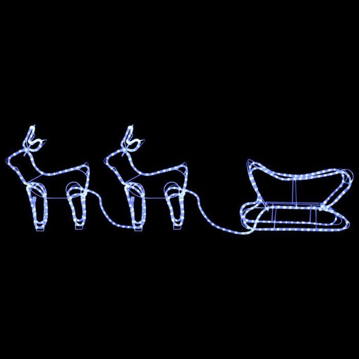 VidaXL Décoration de Noël d'Extérieur Renne et Traîneau 576 LED Renne Illuminé Lumineux Décoratif Ornement de Vacances 329811