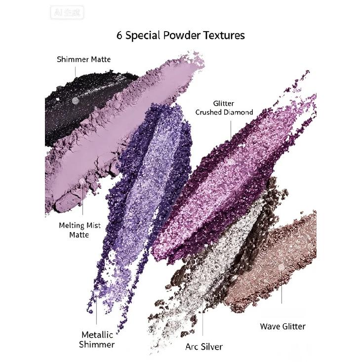 Kaleidos 4-Color Glitter Eyeshadow Palette High Pigmented Shimmer Illuminator Makeup Set for Gift