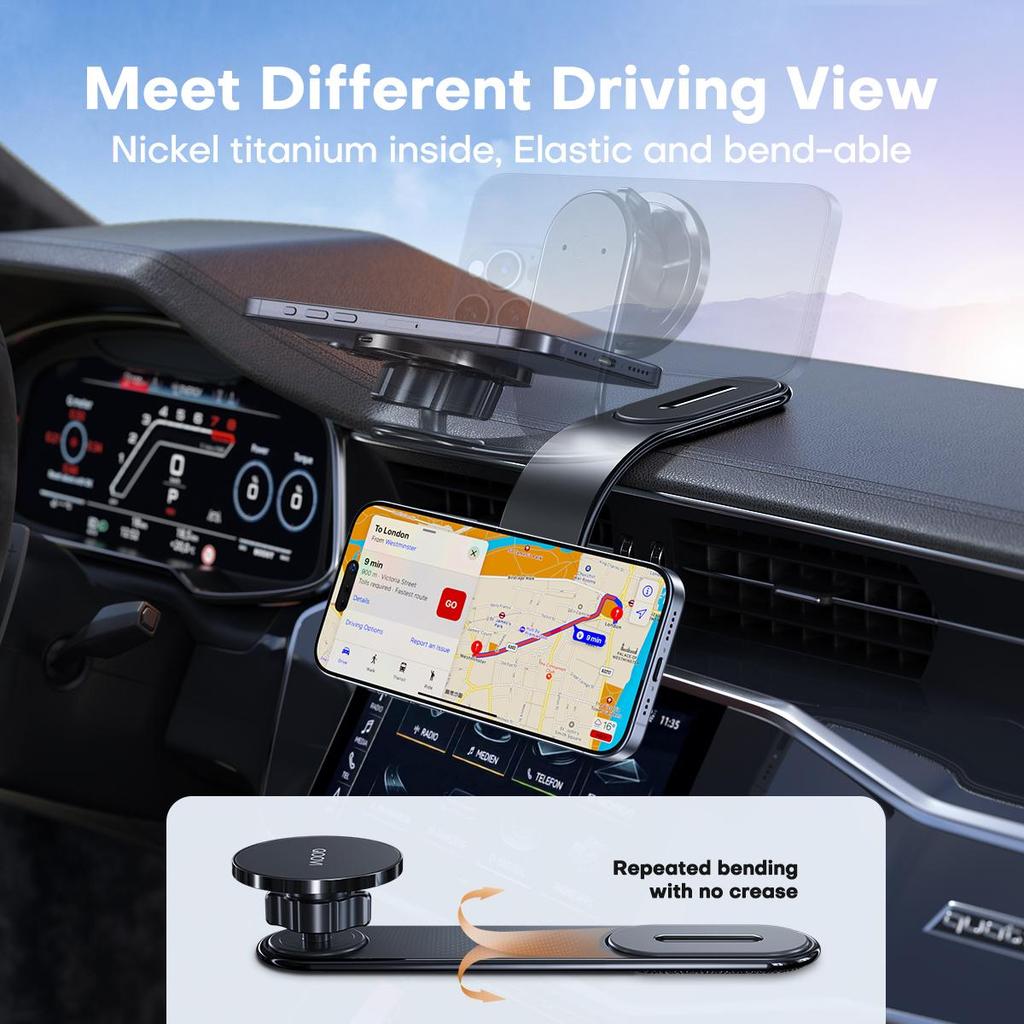 QOOVI Magnetic Car Phone Holder Dashboard Cellphone Stand Air Vent Magnet 360°Rotating GPS Mount for iPhone 16 15 Xiaomi Samsung