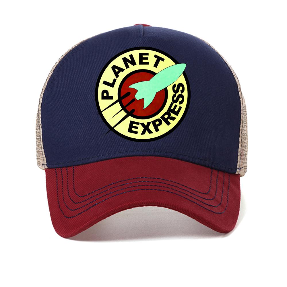 

Planet Express Funny print baseball cap Casual Fashion Streets Hip Hop hat unscreen mesh Snapback Caps Breathable sun hats Adjustable красный