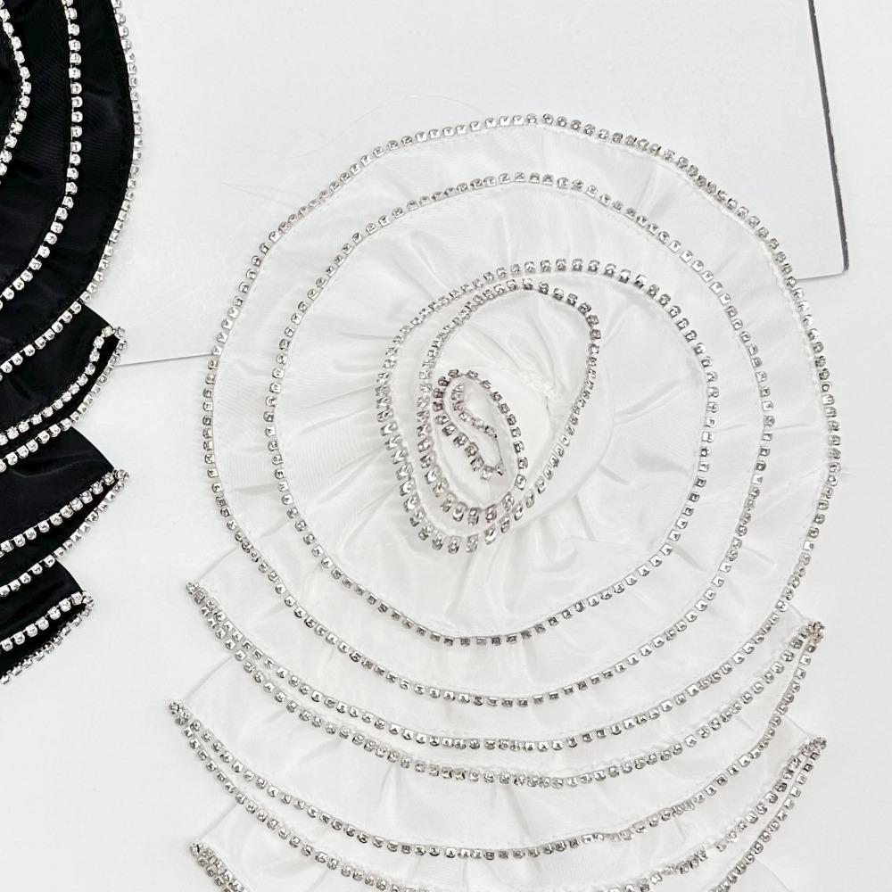 3D Flower Appliques Chest Floral Clothing Patches DIY Satin Fabric Clothing Applique  For Women