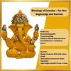 Handcrafted Mango Terracotta Ganesha with Golden Jewelry for Car Dashboard, Home/Office Decor, Gifting/Housewarming Gifts